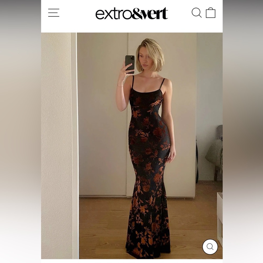 Strappy Floral Burnout Maxi Dress In Rust